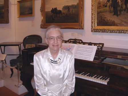 Kay playing historic square piano on Dec. 1, 2012.